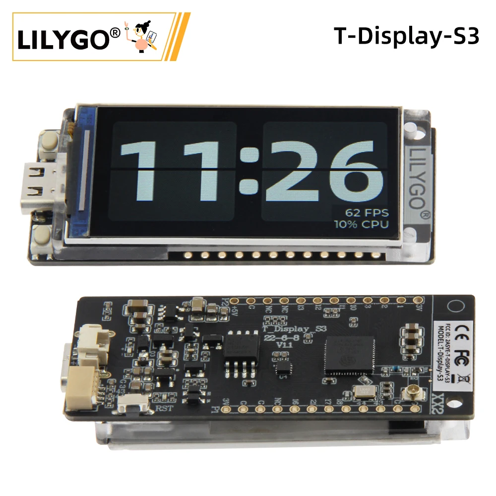 

LILYGO® T-Display-S3 ESP32-S3 1.9 inch ST7789 LCD Display Development Board WIFI Bluetooth5.0 Wireless Module 170*320 Resolution