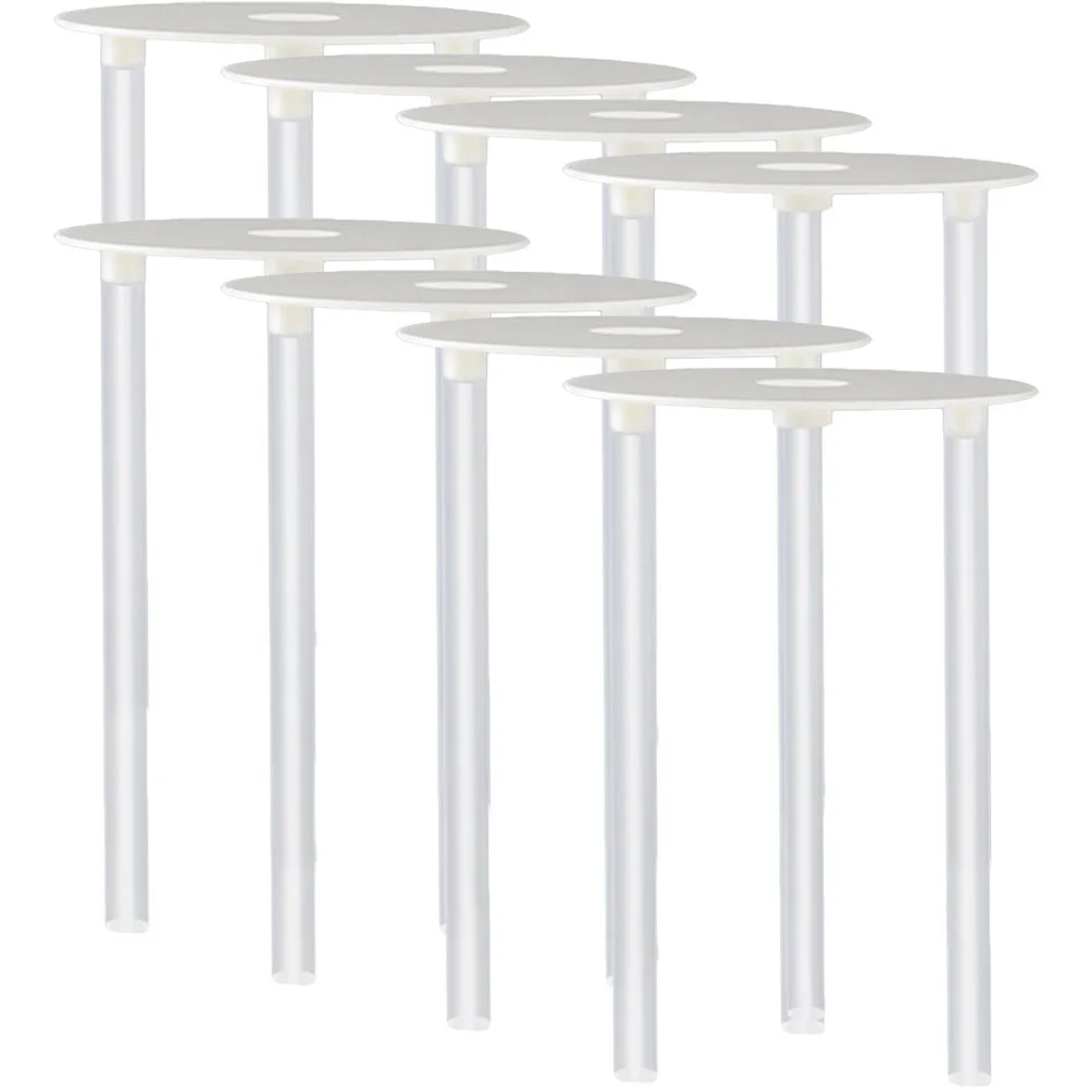 

8 Sets Cake Tray Dowels Stacking Sticks Wedding Stands Bracket Boards 10 Inch Round Plastic Support Rods White