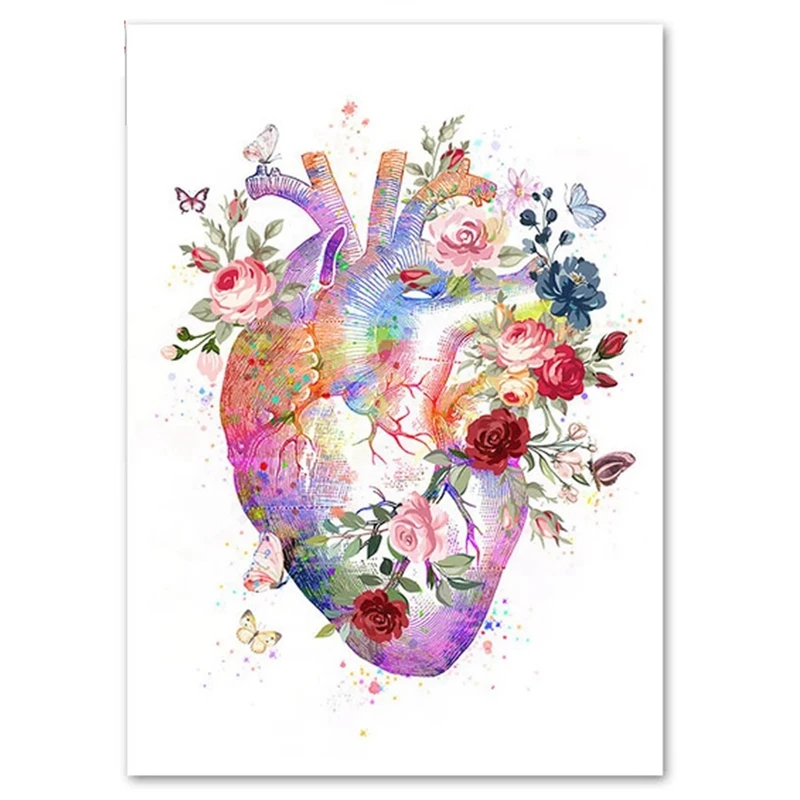 

Heart Anatomy Art Diamond Painting Full Round 5D DIY Diamond Embroidery Cross Stitch Diamond