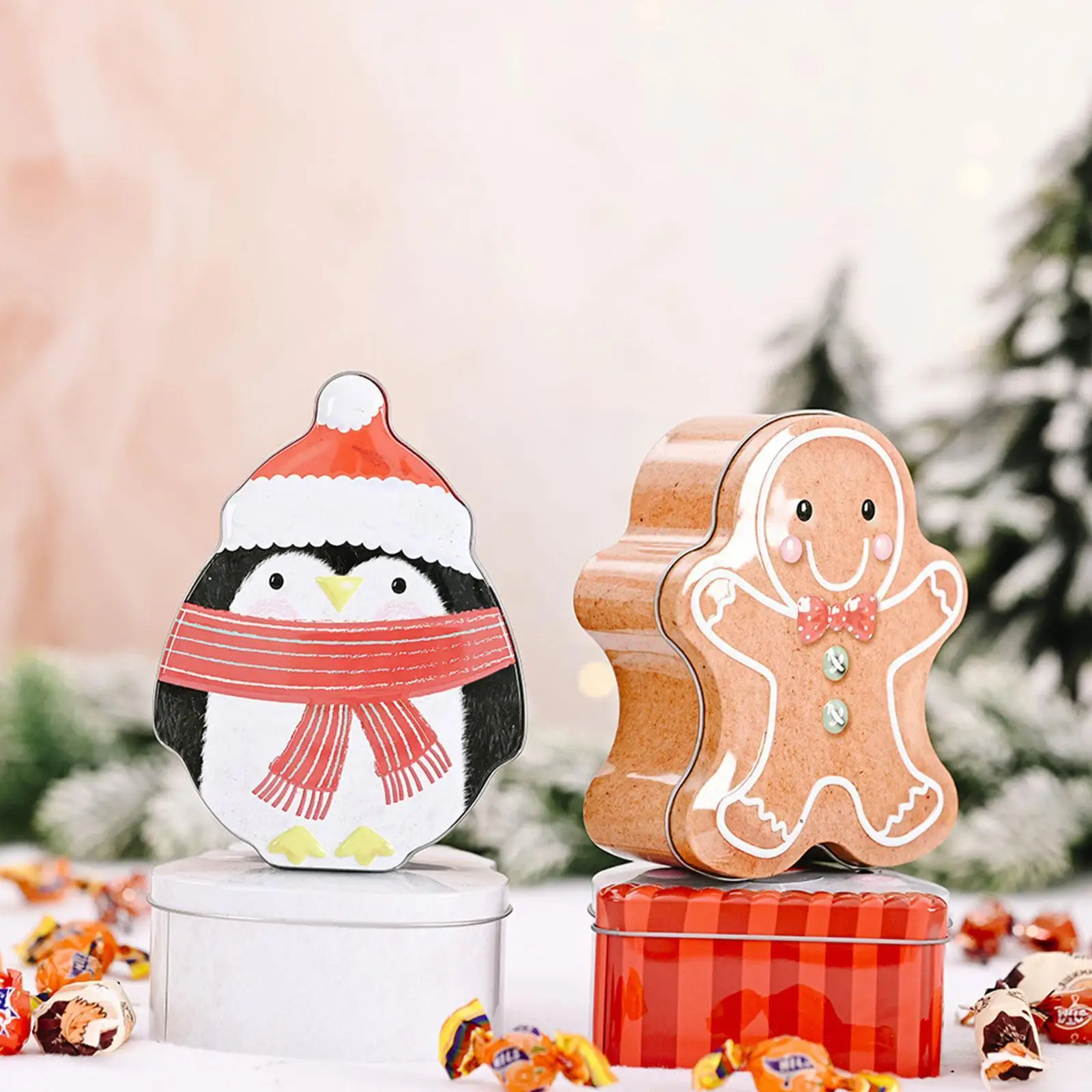 

Christmas Gingerbread Iron Candy Boxes Merry Christmas Decorations For Home New Year Xmas Gifts Box Christmas Ornaments S5c5