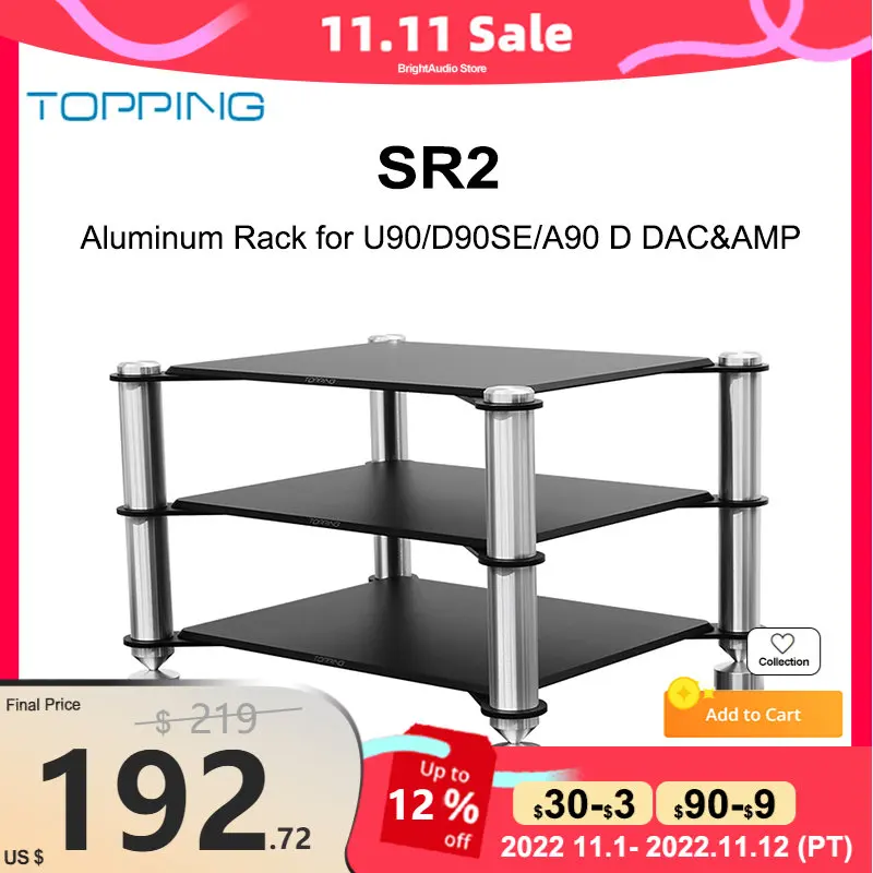 

Алюминиевая стойка TOPPING SR2 для усилителя ЦАП U90/D90SE/A90 D