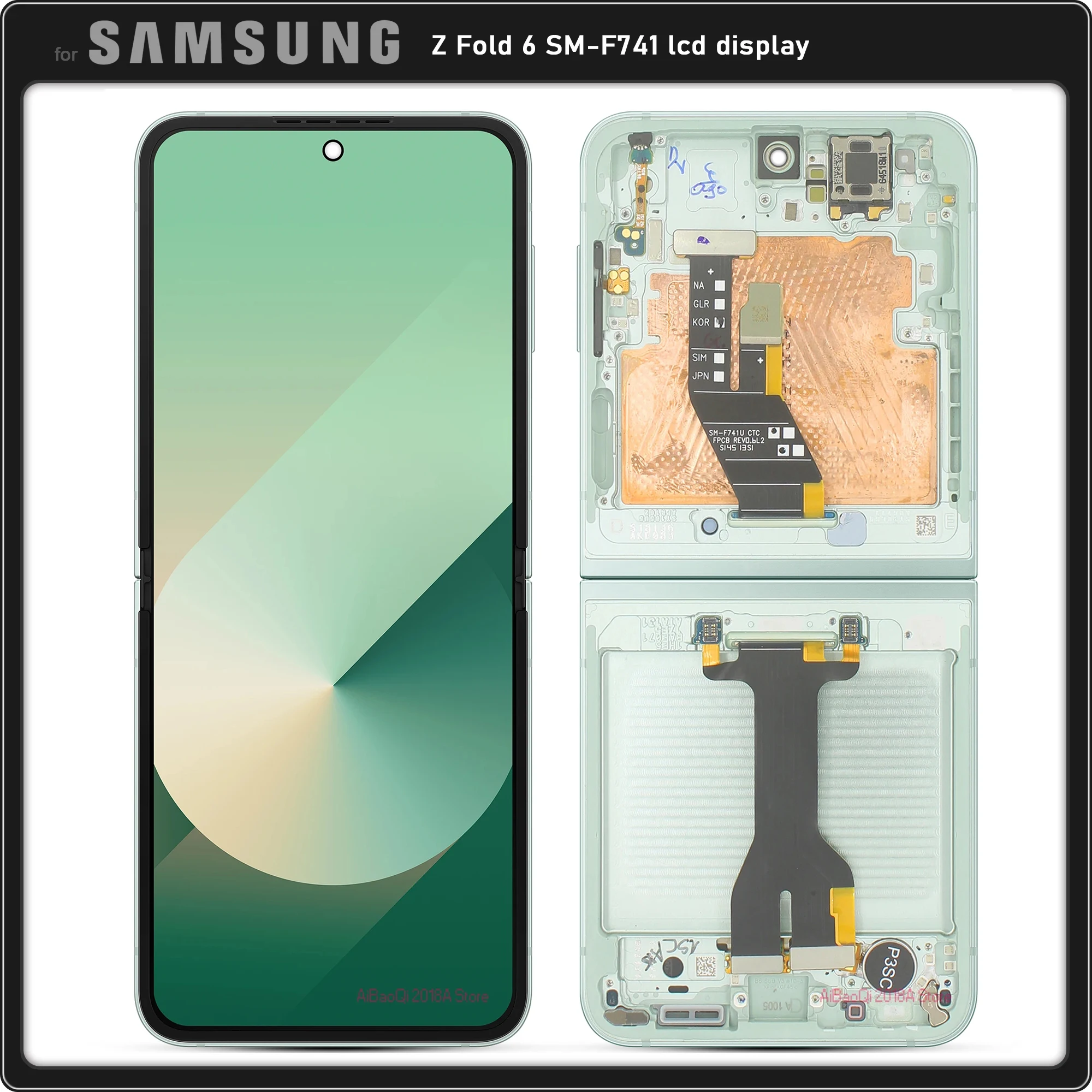 6 7 "для Samsung Galaxy Z Flip ЖК-дисплей F741B F741U экран в сборе для с заменой рамки