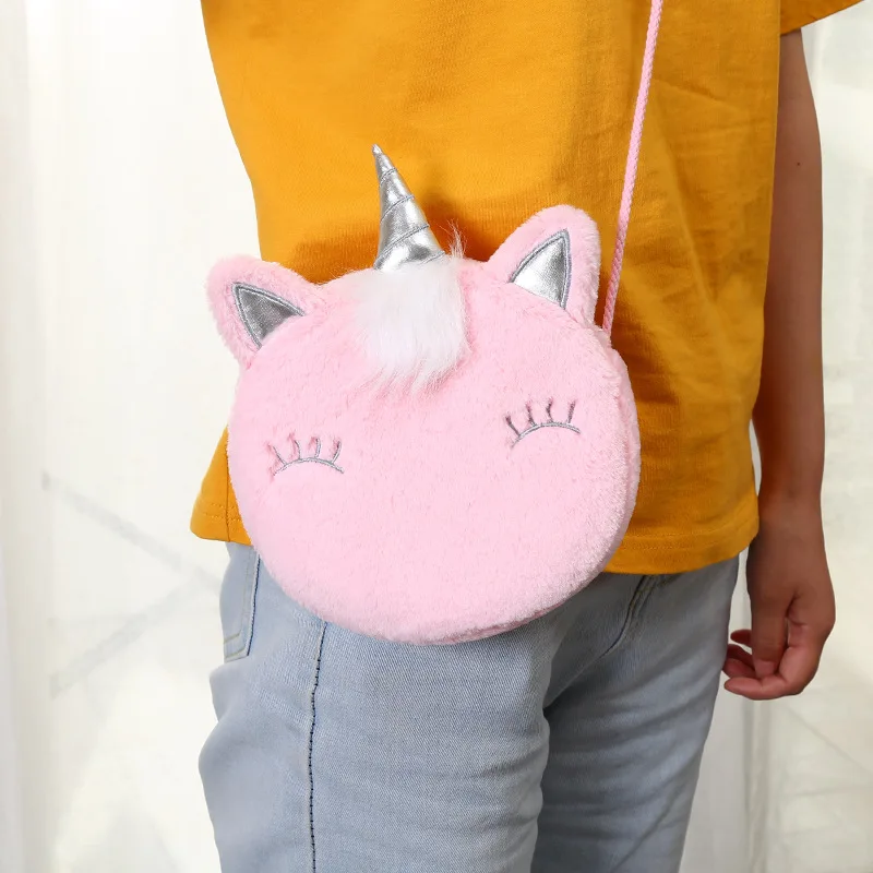 Fashion Children Girls Shoulder Bag Cute Coin Wallet Unicorn Animals Messenger Bag Women's Keys Coin Purse Princess Mini Handbag