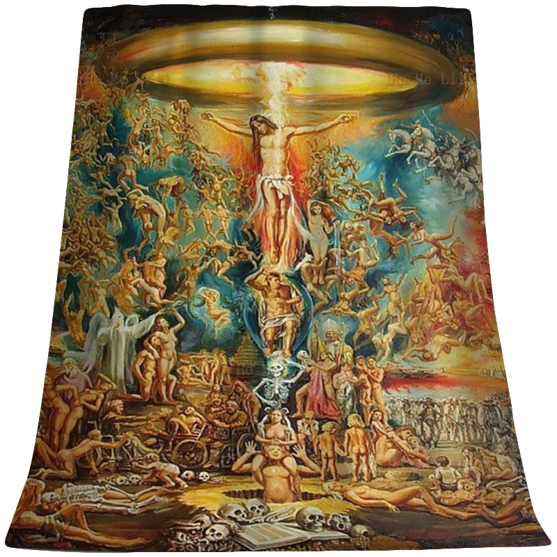 

Jesus Christ Crucifixion Apocalypse According To The Catholic Bible Flannel Blanket By Ho Me Lili Fit For Office Camping Etc Use