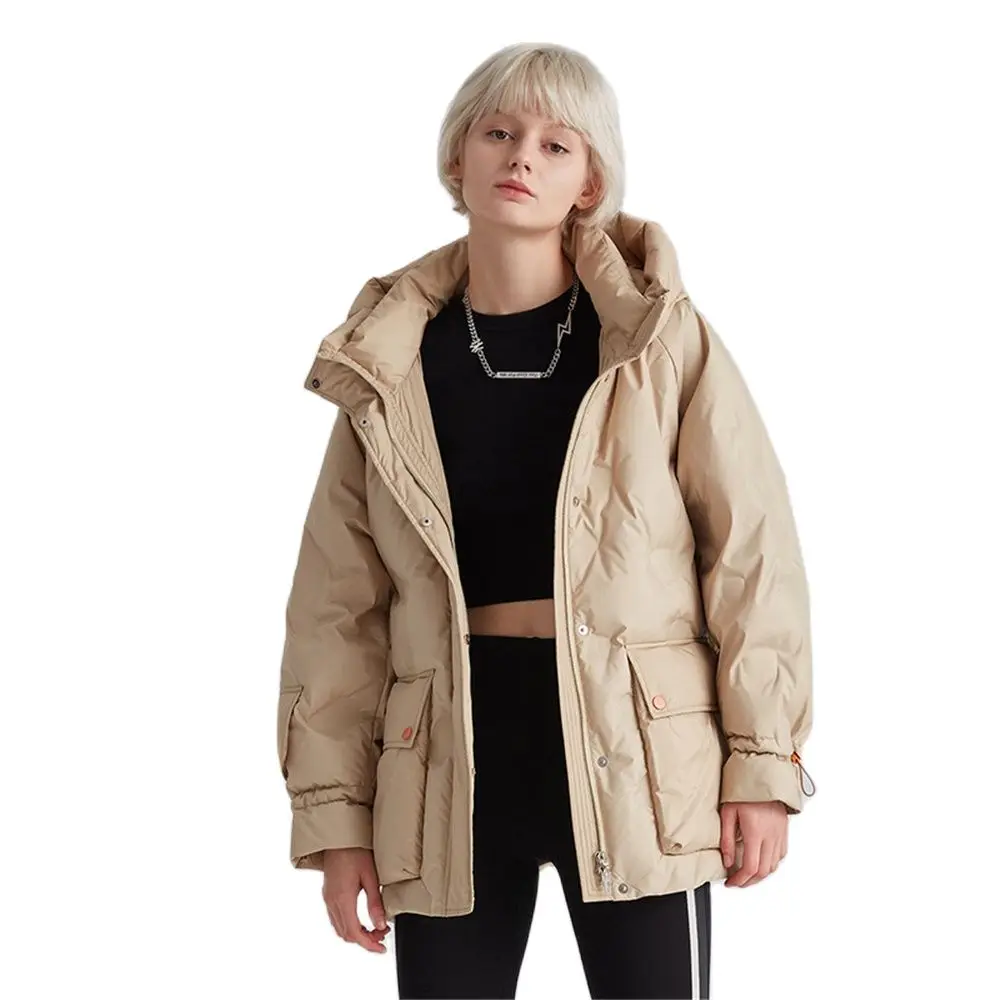 

2022 New Winter White Duck Down Parkas Women's Down Coats Lady Trendy Hoodies Padded Warm Female Jackets Loose Outerwear