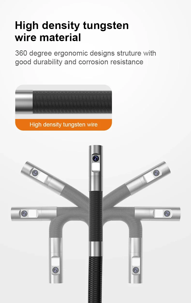 Anesok S10 двусторонняя 180-градусная рулевая эндоскопическая камера автомобильная