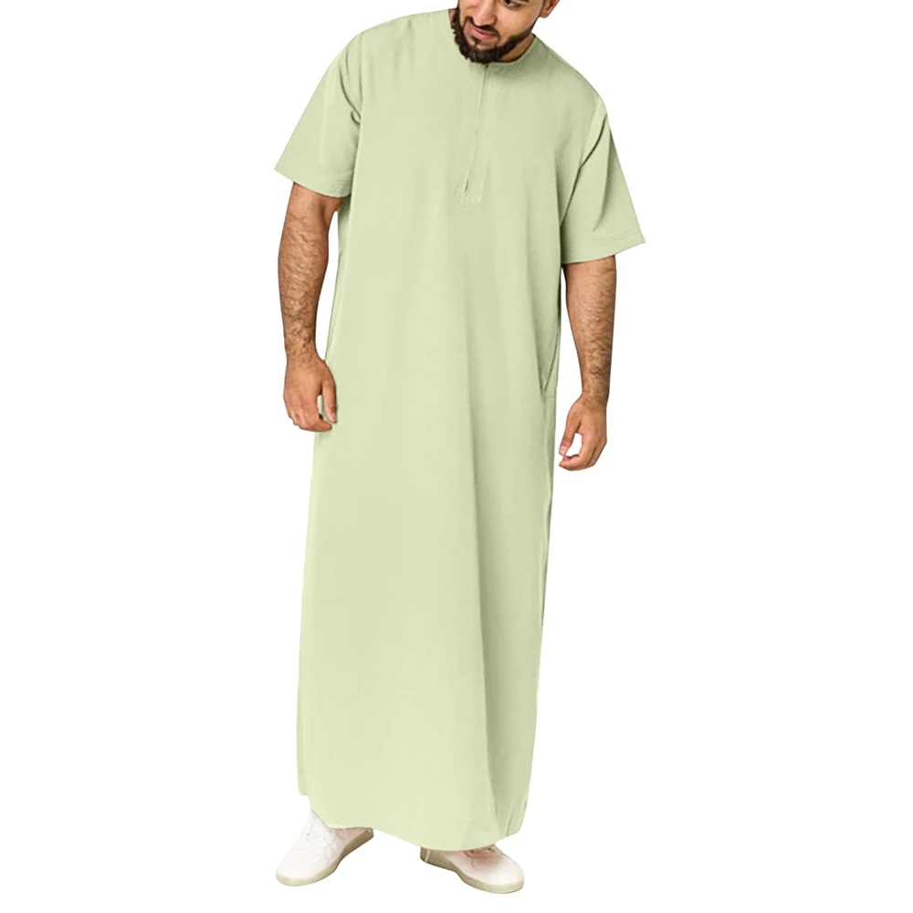 Solid Color Muslim Men Clothing Abaya Musulmane Pour Homme Kaftan Jubba Thobe Looser Casual Dubai Saudi Arabia Islamic Robe 5XL