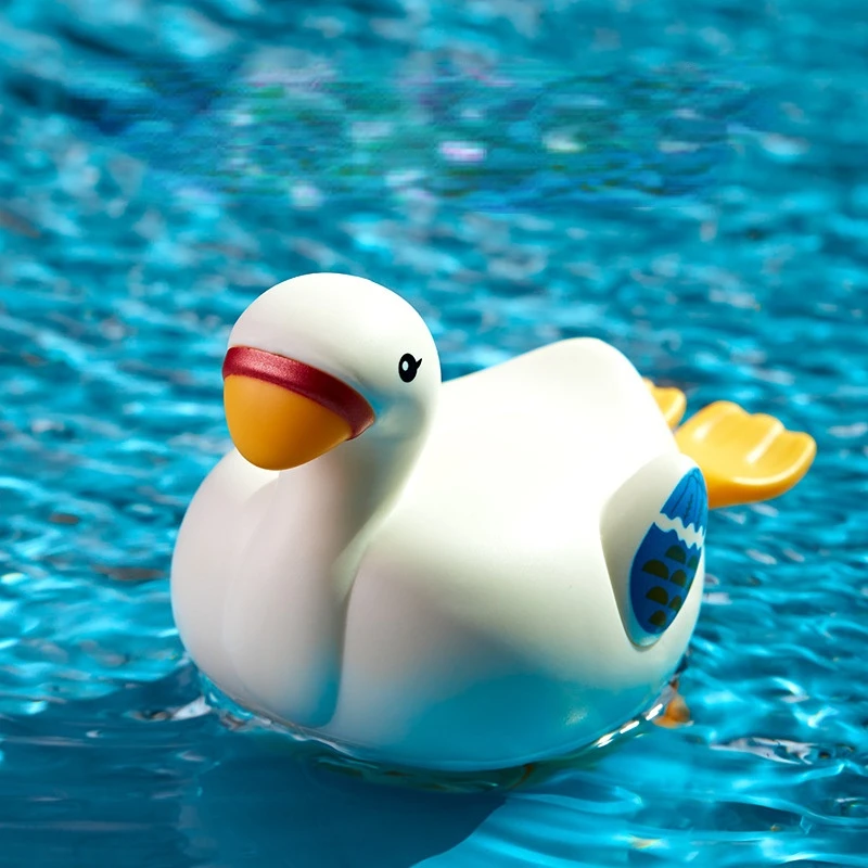 

New Baby Bath Toys Playing Water Swimming Little White Goose Children Clockwork Cute Little Turtle Bathroom Floating Toys