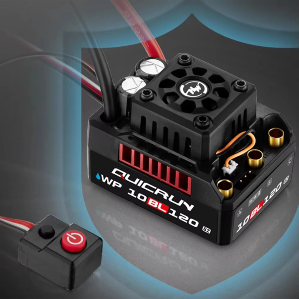 Hobbywing QUICRUN WP 10BL120 G2 120A Бесколлекторный ESC, водонепроницаемый регулятор скорости, разъем XT60, 2-4S Lipo для моделей автомобилей масштаба 110 и 112. (art.: 3920dcba7cddf) - 3920dcba7cddf