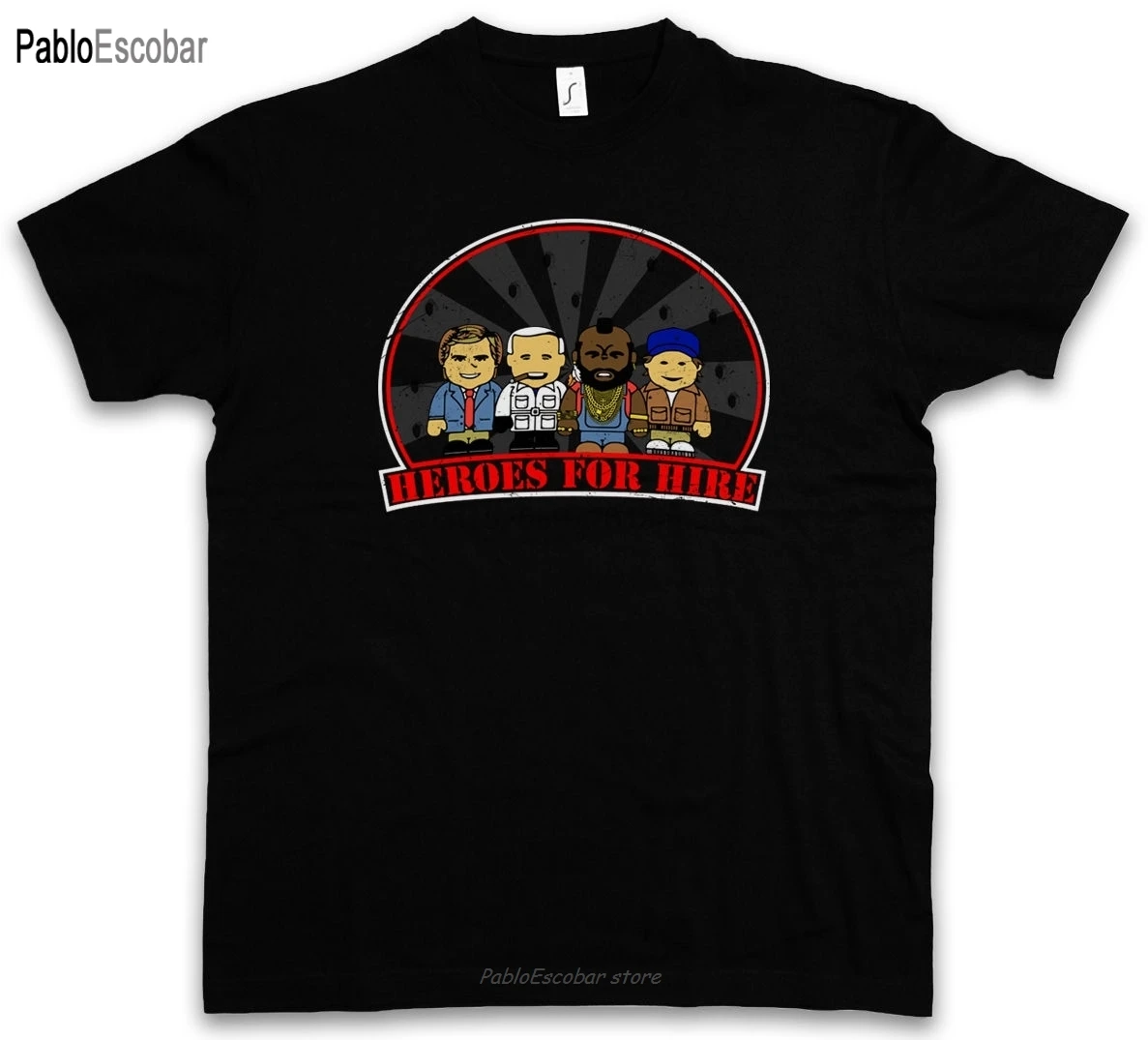 

HEROES FOR HIRE T-SHIRT The A-Team Hannibal A BA Mr. T Team TV Series Van Shirt Cartoon t shirt men Unisex New Fashion tshirt