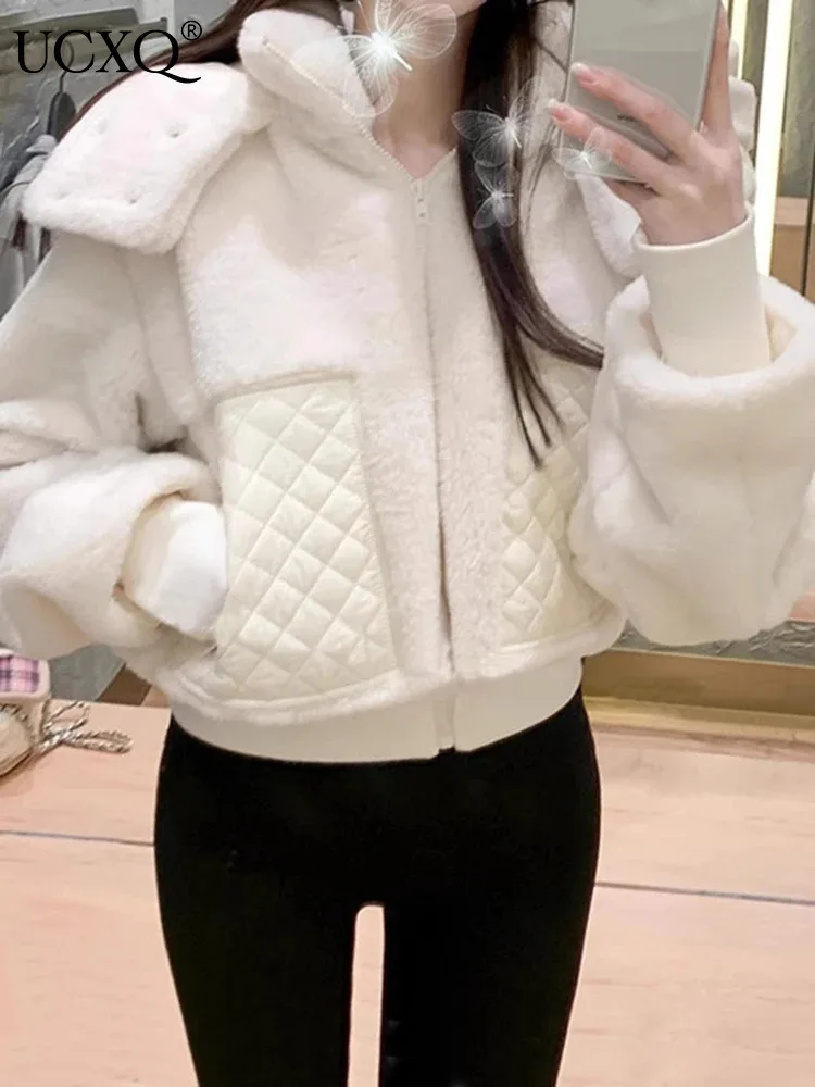UCXQ модная хлопковая куртка темпераментная повседневная верхняя одежда на молнии