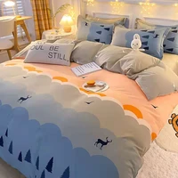 home four piece suit home textile quilt cover pillow cover bed sheet boy girl bedclothes set double bed single bed sheet set