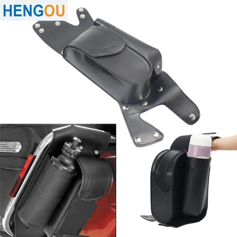 

Мотоциклетная сумка из искусственной кожи, черная левая Фотосумка с отделением для воды, для моделей Harley Touring