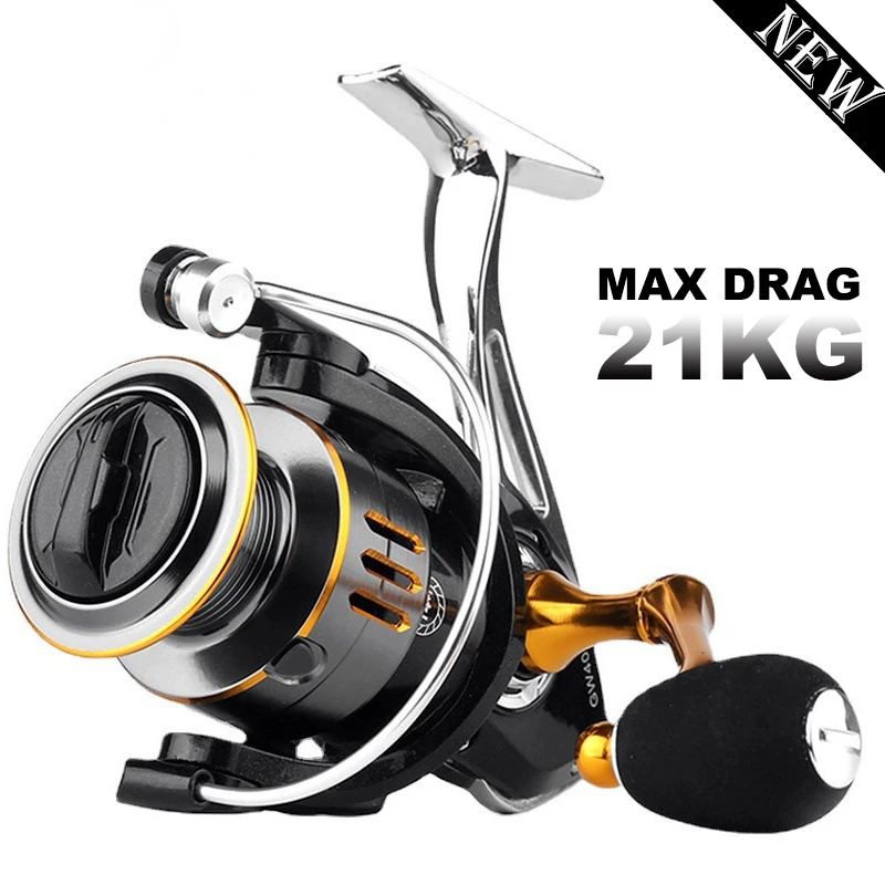 

Metal Fishing Reel Alloy Gear Alloy Spool Alloy Foot Metal Arm Max Drag 21KG 5.2:1 Gear Ratio Speed Spinning Carp For Saltwater