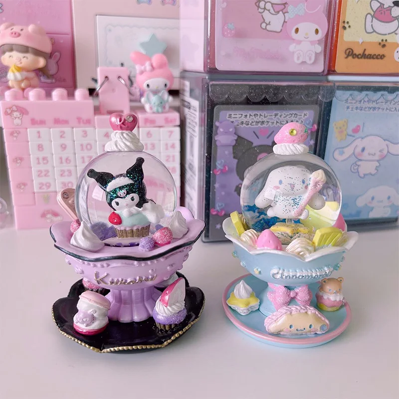 

Sanrio Kuromi Cinnamoroll Crystal Ball Desktop Decorations Cute Cartoon My Melody Little Twin Stars Ornaments Toys for Girls