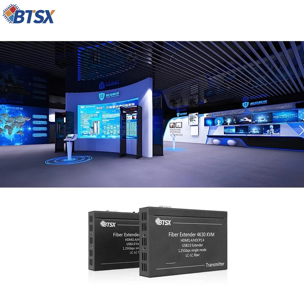 Фото Оптоволоконный кабель Bitvisus 4K UHD для сплиттера, металлический корпус, без задержки, несжатый сигнал, дальность 30 км, Plug & Play, HDMI 1.4, RS232, USB2.0 №2