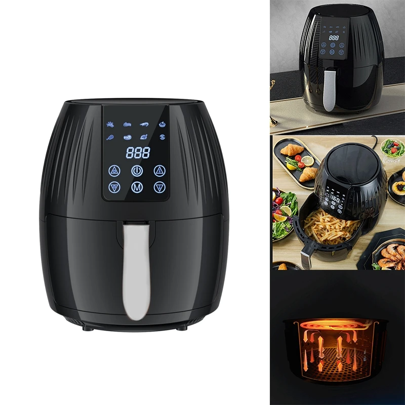 

Air Fryer, 5.5L Large Air Fryers 8-In-1 Hot Airfryer Cooker Oilless With Digital Touch-Screen, Nonstick Basket