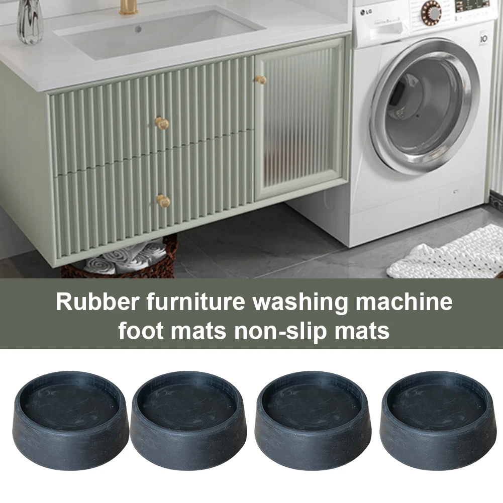 

4pcs Washing Machine Foot Pad Non Slip Home Durable Flexible Rubber Easy Install Universal Anti Vibration Heightening Support