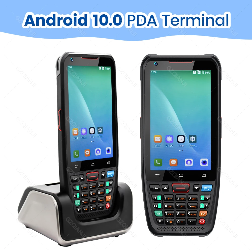 Android 10 PDA Terminal Wifi Handheld 4G Daten Sammler mit 2D QR Barcode Scanner Reader Lager Mobile Gerät Gebühr cradle
