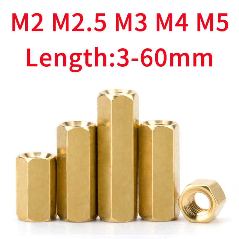 

M2 M2.5 M3 M4 M5 Brass Hex Male Female Standoff Pillar Stud Mount Spacer Hexagon PCB Motherboard Hollow Bolt Screw