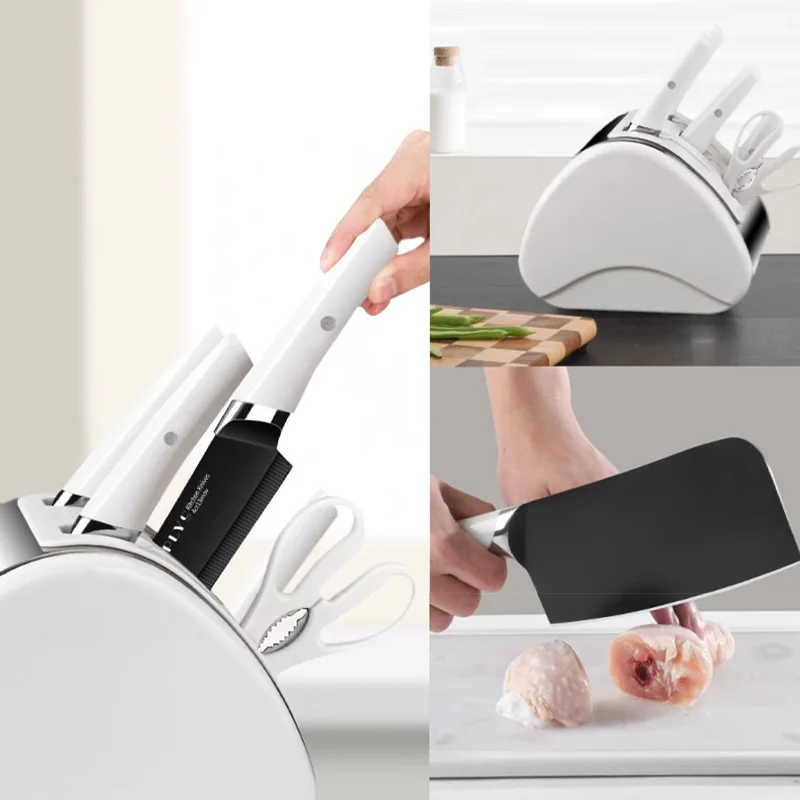 Набор ножей из нержавеющей стали для кухни полный набор бытовых заостренных