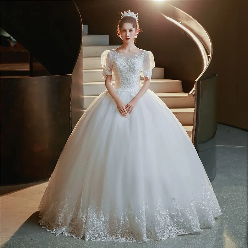 

Новинка, легкие свадебные платья, роскошное кружевное бальное платье, классическое свадебное платье для женщин, реальное фото