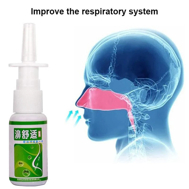 100% Natural Herbal Nose Spray Sinusitis Nasal Drops Treatment Itchy Allergic Nose Medical Herb Rhinitis Liquid from mink 20ml
