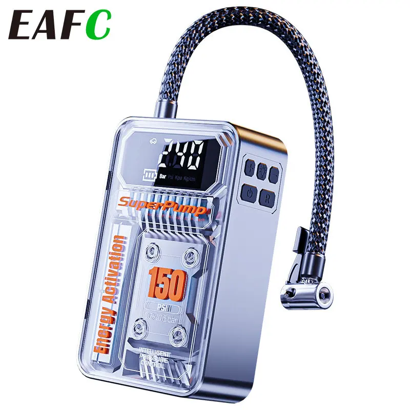 

Автомобильный воздушный насос, портативный насос высокой мощности с цифровым дисплеем, насос для шин, мощный беспроводной/проводной Электрический насос