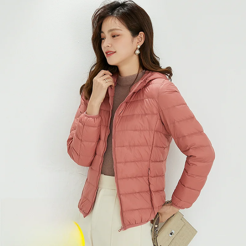 Зимняя одежда легкая пуховая куртка женское короткое платье на белом утином пуху