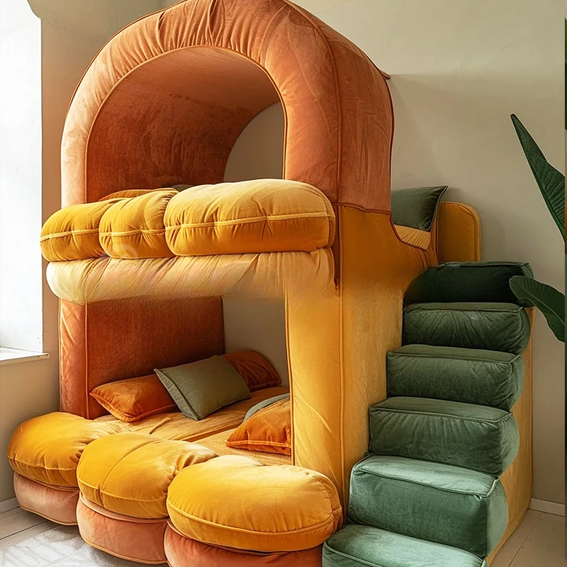 Мягкая кровать-домик на дереве двухъярусная кровать в мультяшной форме