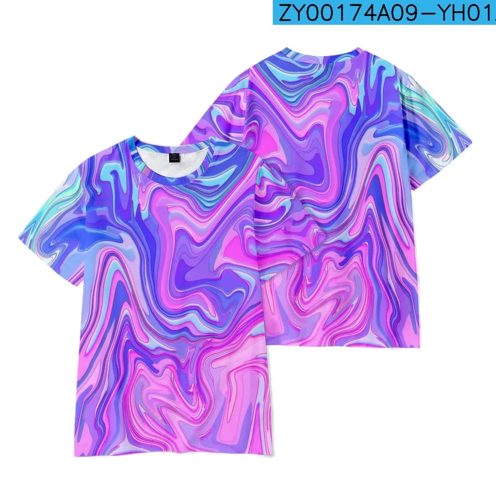 

Футболка Мужская/женская с коротким рукавом и 3D-принтом, сине-фиолетовая