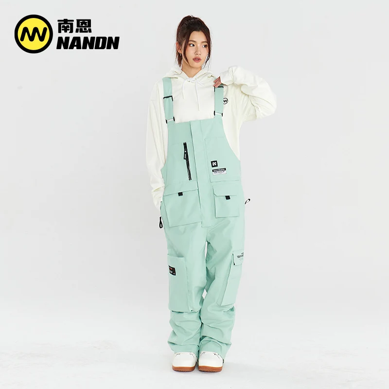 Лыжные штаны NANDN с ремешком зимняя одежда водонепроницаемые и ветрозащитные
