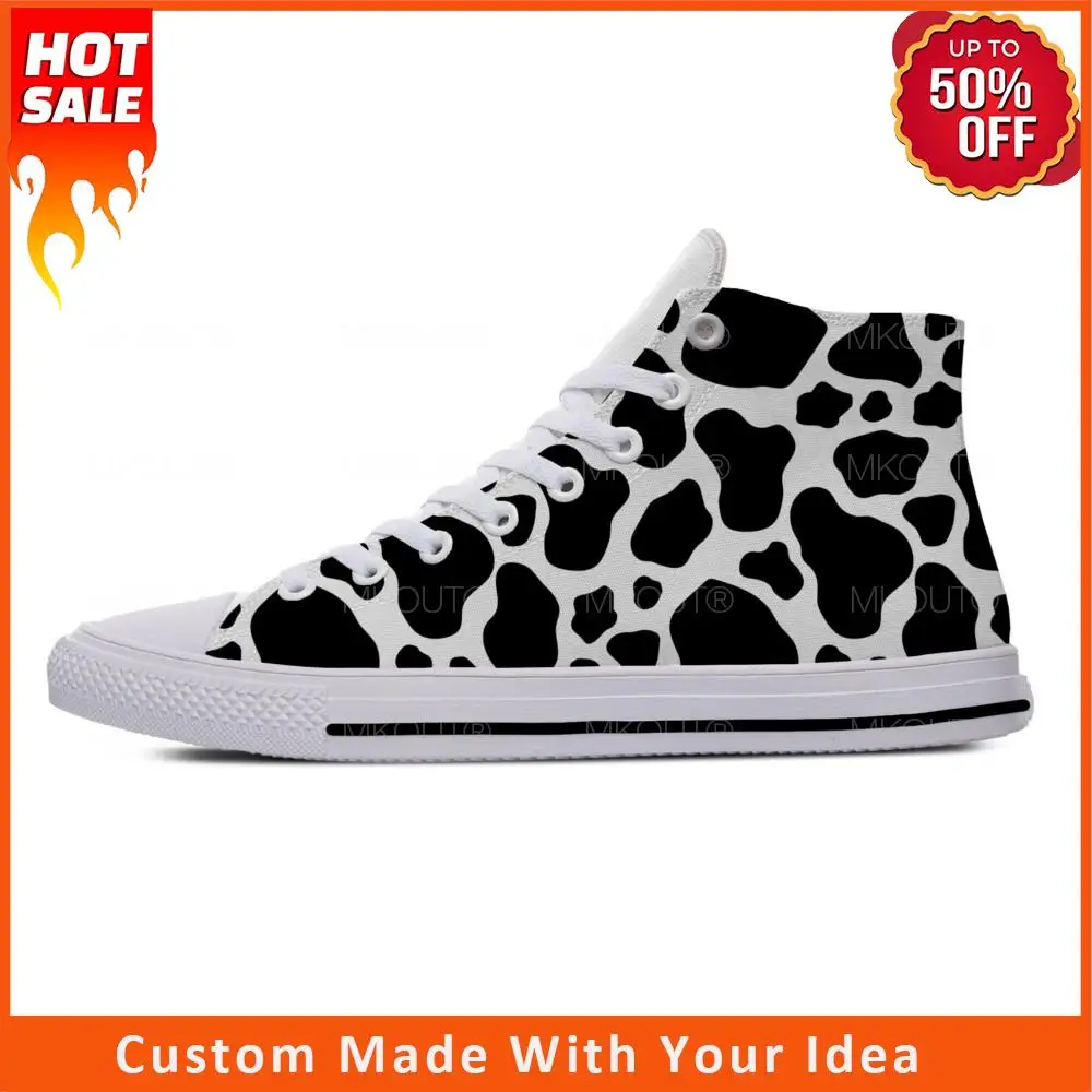

Кроссовки мужские/женские с высоким верхом, модные смешные повседневные тканевые сникерсы с бычьим принтом животных, легкие дышащие, с 3D принтом