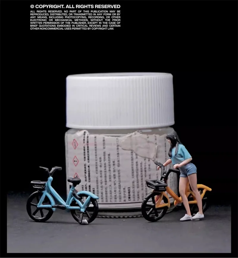 1:64 масштаб модель 1 шт. Реалистичная фигурка из смолы для езды на велосипеде