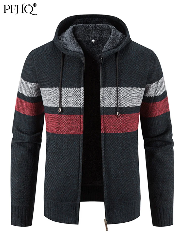 

PFHQ Men's Autumn Winter Sweater Hoodie Up Zip Casual Kint Cardigan Stylish High Quality Luxury Clothing Free Shipping 21Q2436