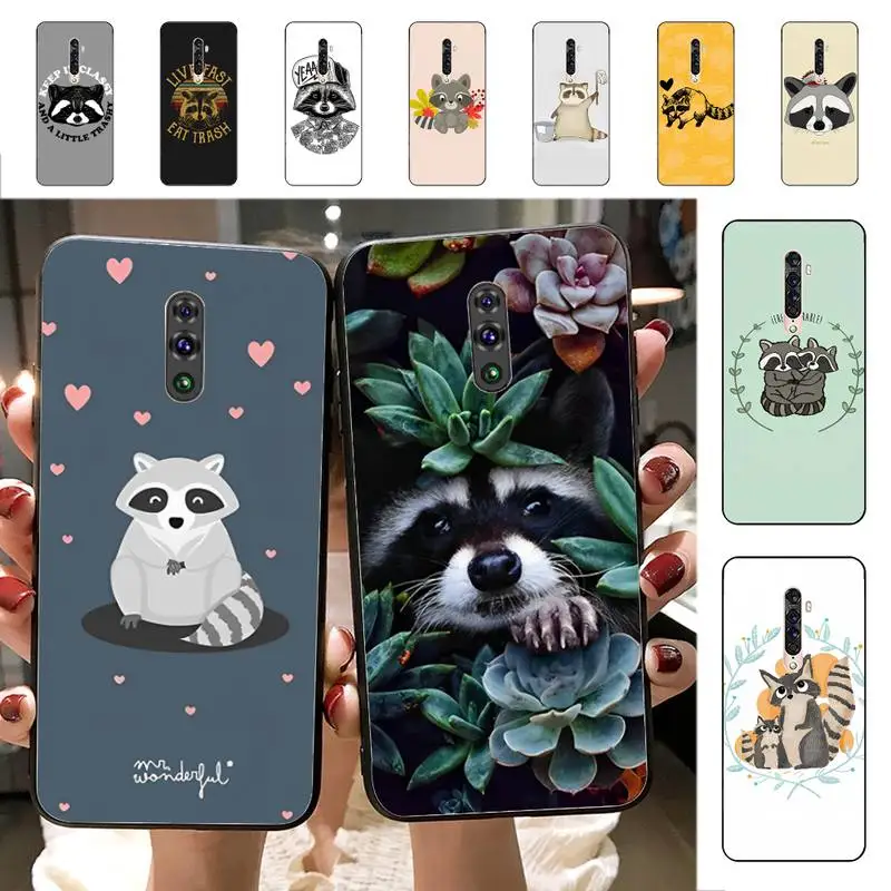 

Animal Raccoon Art Phone Case for Vivo Y91C Y11 17 19 17 67 81 Oppo A9 2020 Realme c3