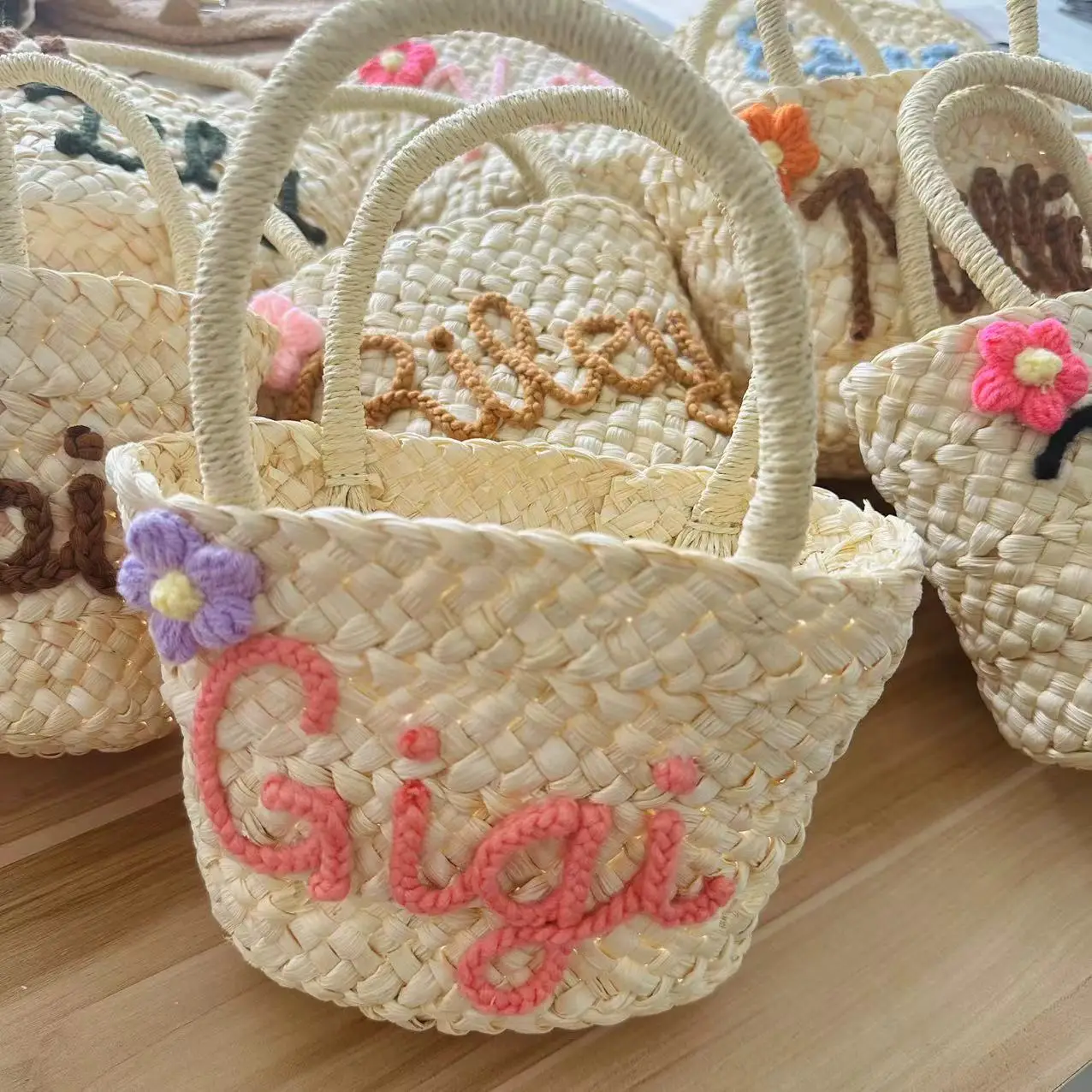 Корзина для девочек с цветами на заказ индивидуальная Женская сумочка невесты