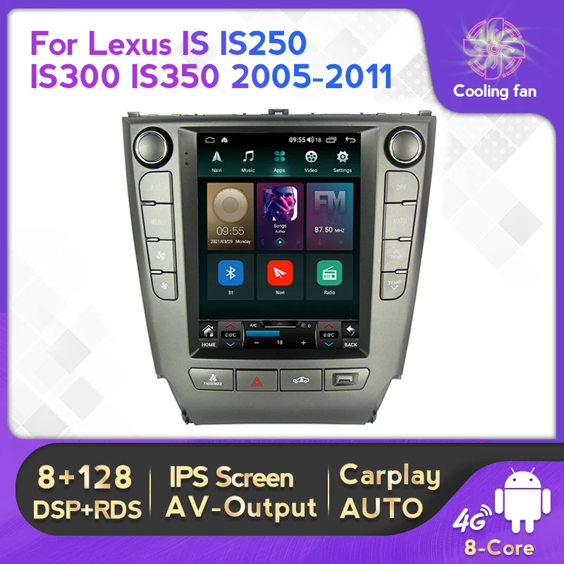 Автомобильный радиоприемник на Android 11 для Lexus IS IS250 IS300 IS350 2005-2011 Навигация GPS