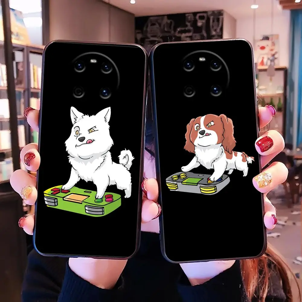 

Funda Coque Case For Huawei P10 P20 P30 P40 P50 P50E Mate 10 20 40 RS Lite E 5G Pro Plus Capa Case Cute Cartoon Dogs Play Game