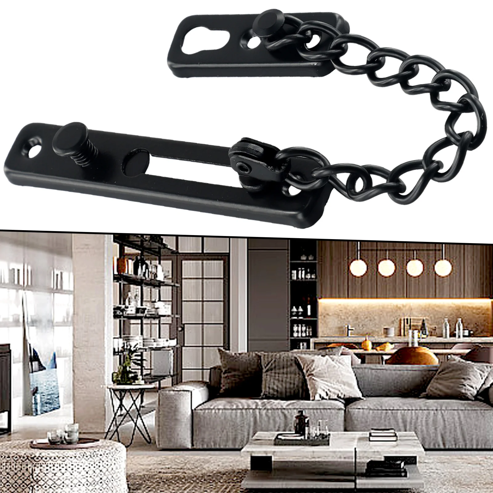 

Stainless Steel Door Safety Guard Chain Security Bolt Locks Cabinet Latch Slide Latch With Screws Furniture Security Door Chain