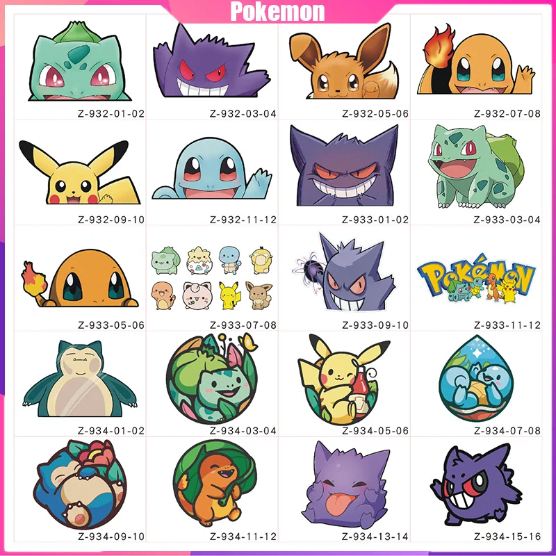 

Pokemon Reflective Car Stickers 1st Anime Peripherals Scratches Occlusion Car Decoration Birthday Gifts for Boys and Girls