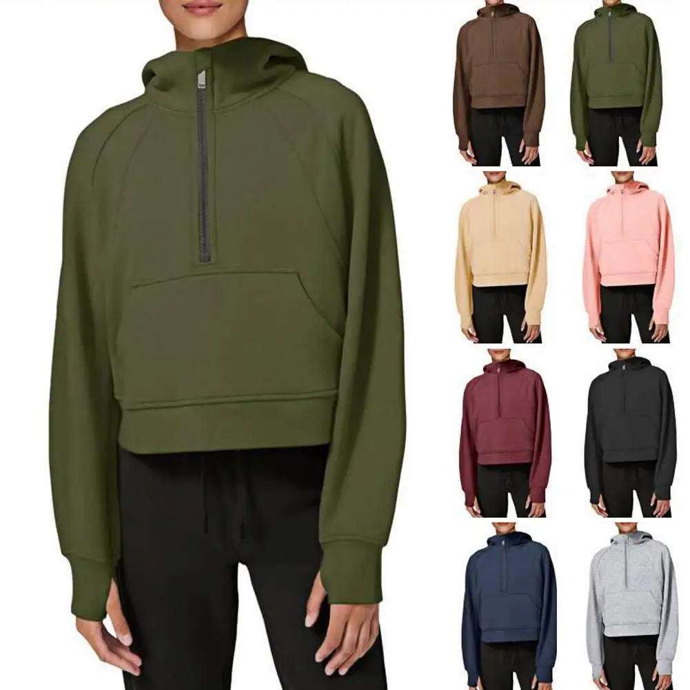 

Укороченные топы, модная плотная дизайнерская Осенняя однотонная свободная толстовка с капюшоном, повседневная одежда, пуловер, худи