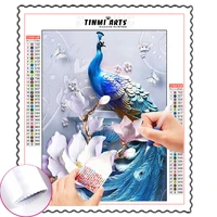 5d diy diamond paintings full round drill blue peacock cross stitch mosaic animals kits embroidery wall stickers decoration home