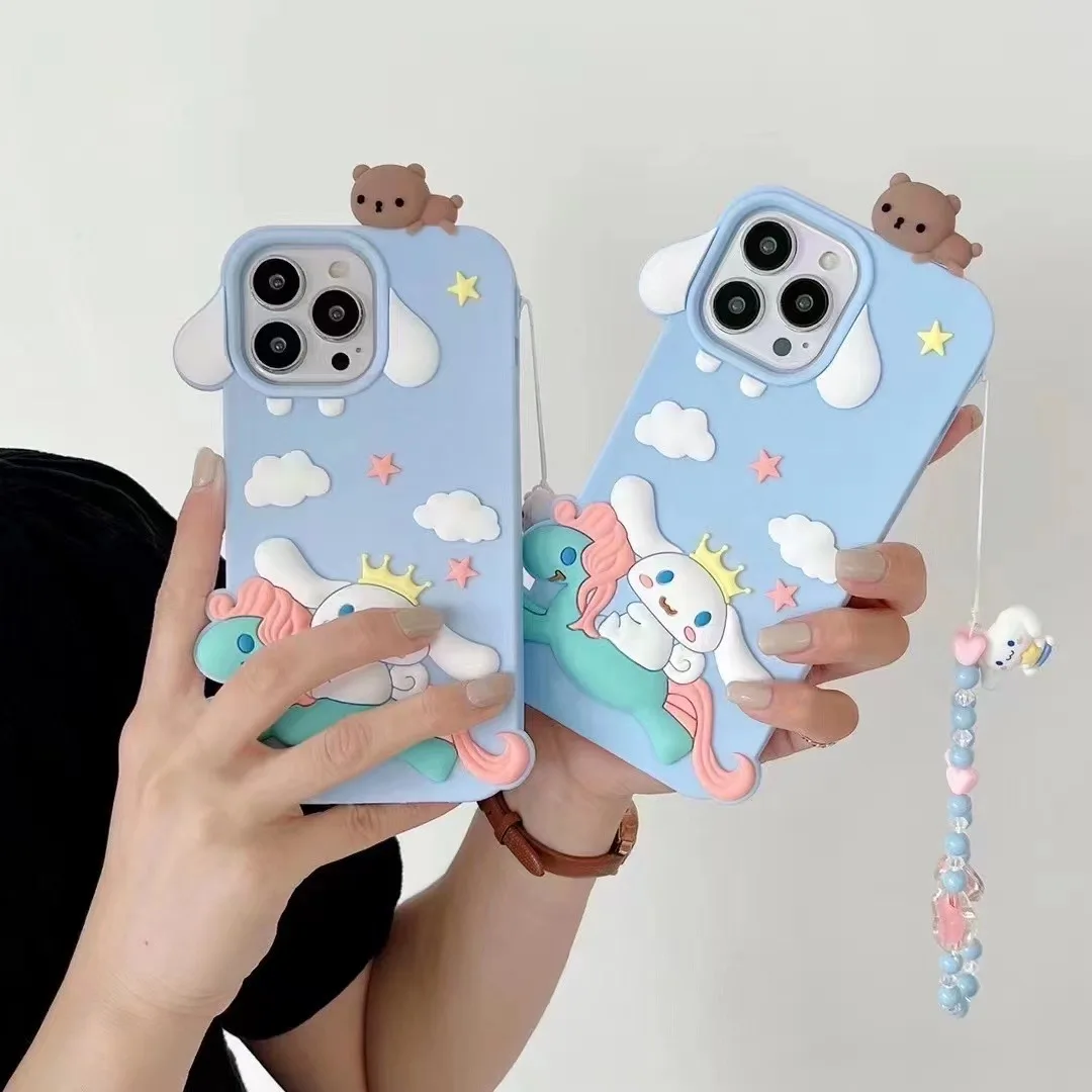 

Sanrio Cinnamoroll Unconstrained style blue cute with bracelet Phone Cases For iPhone 14 13 12 11 Pro Max XR XS MAX Back Cover