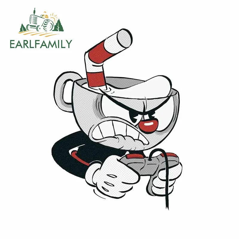 

EARLFAMILY 13 см x 11,0 см для Cuphead, аниме, автомобильные наклейки, тонкая наклейка для ноутбука, JDM VAN RV, защита двери автомобиля мотоцикла