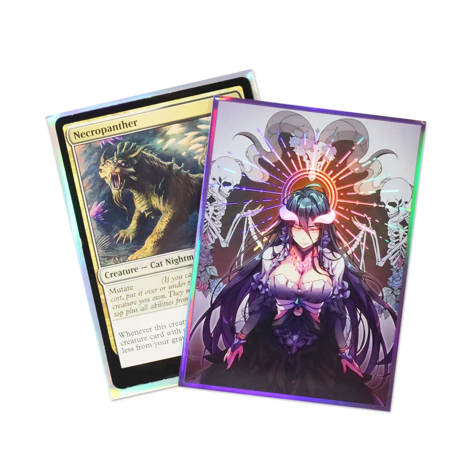 60 шт. 67x92 мм голографический чехол Overlord Albedo для MTG/PTCG/PKM торговых карт