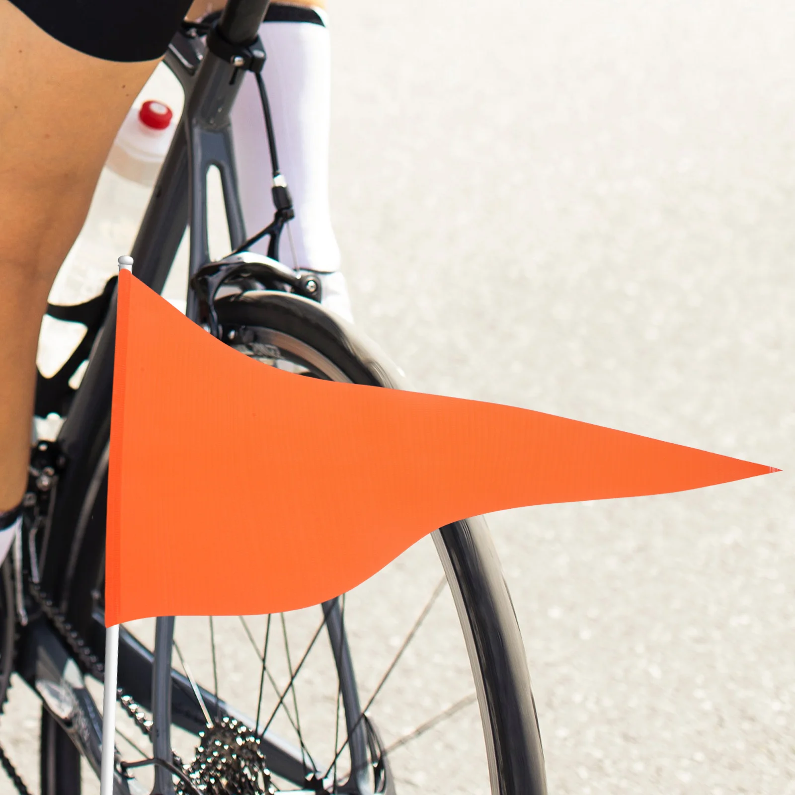 

4 Pcs Bike Accessory Orange Decor Safety Cycling Flag Mounting Bracket Pole Kit Warning