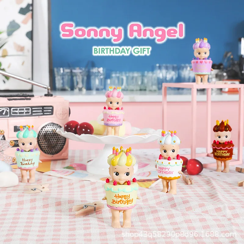 

Hot Blind Box Sonny Angel Birthday Cake Series Guess Bag Toys Doll Kawaii Anime Figure Car Ornaments Model Collection Kids Gift