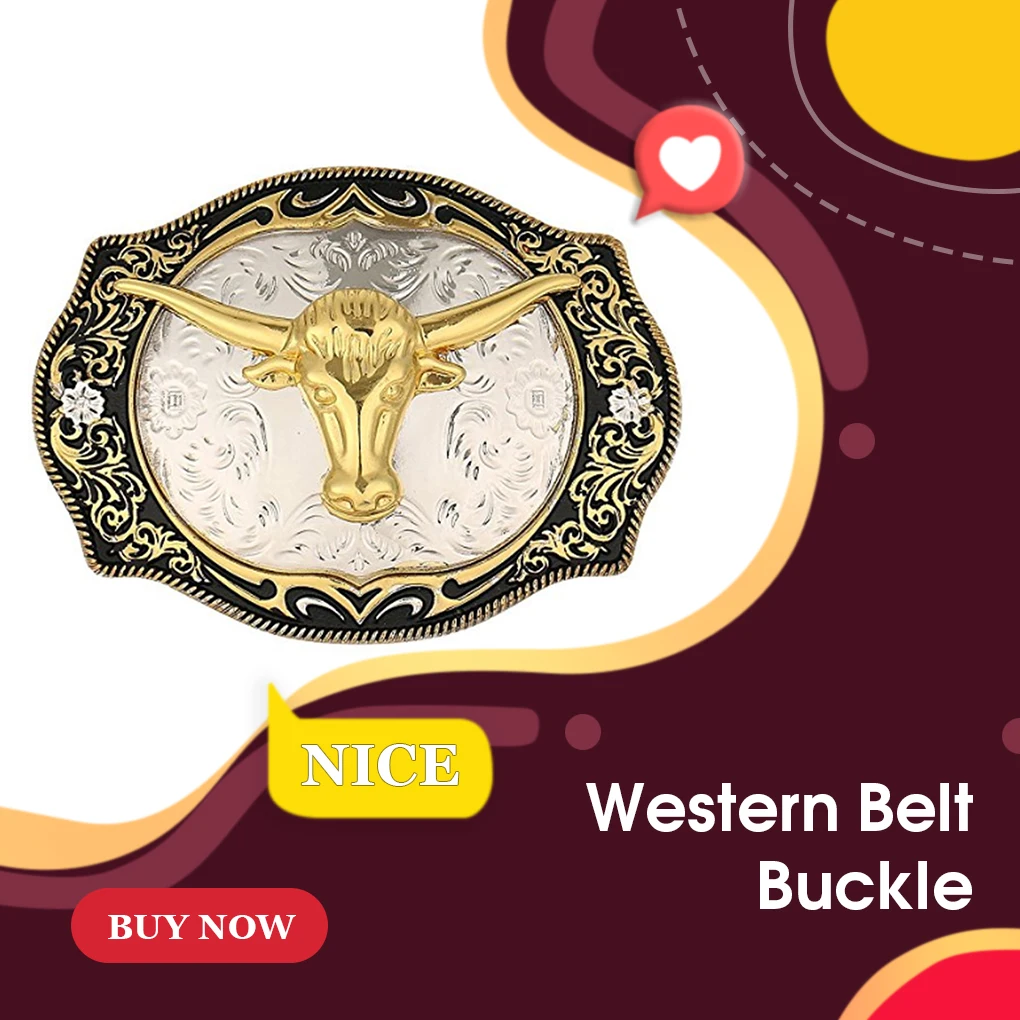 

Belt Buckle Golden Long Horn American Western Style Fashionable Buckles as Perfect Gift Ideal Gift in Bags Package for Men
