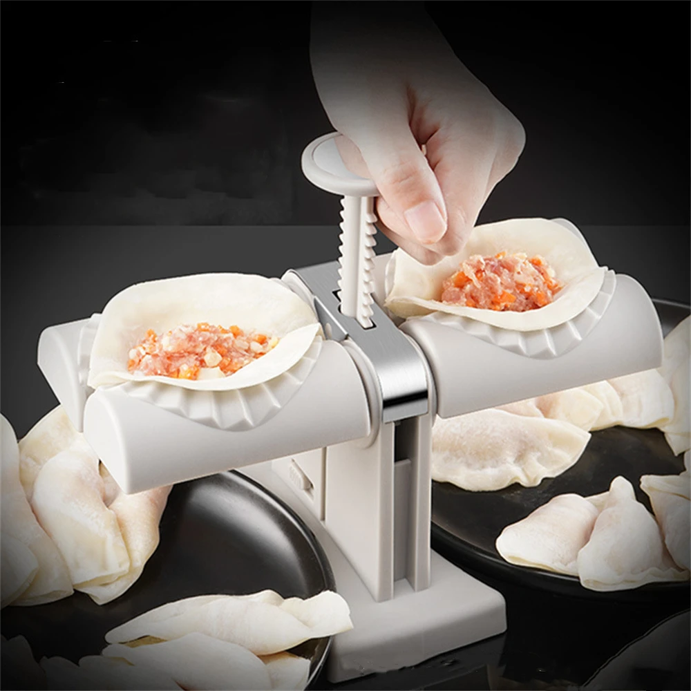 

Dumpling Maker Automatic Double Head Press Dumplings Mold Kitchen Gadget Accessories DIY Empanadas Ravioli Mould Baking Tools